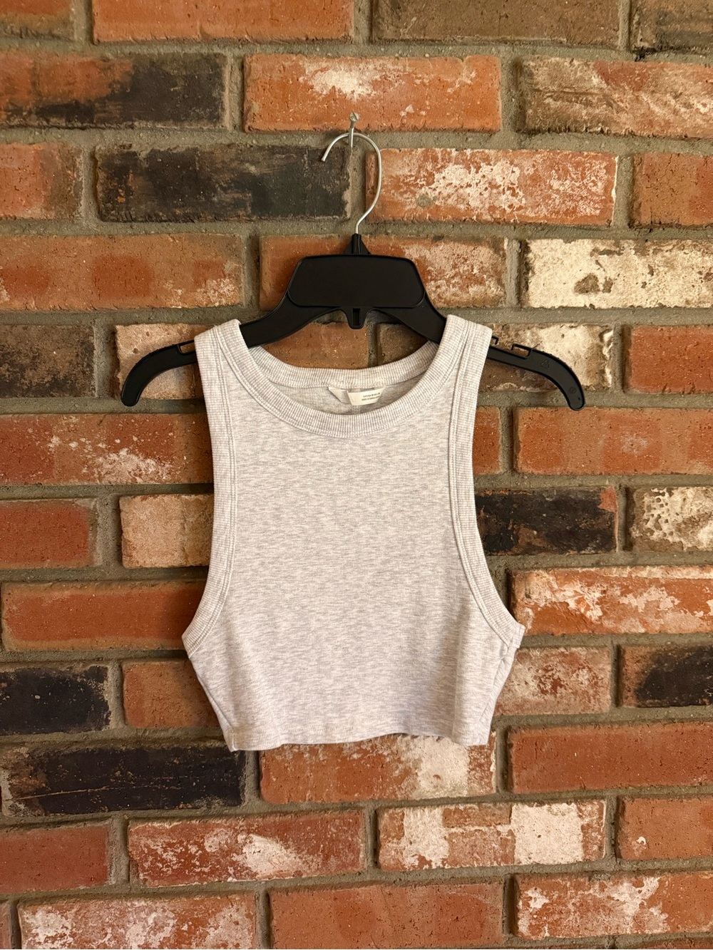 Zara Light Heather Gray Sleeveless Crop Top